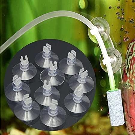 TransparentAirline Oxygen Tube Suction Cup Holder for Aquarium Fish Tank (Model B) (Pack of 10)